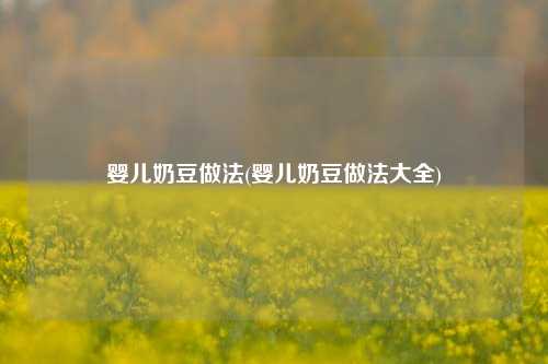 婴儿奶豆做法(婴儿奶豆做法大全)