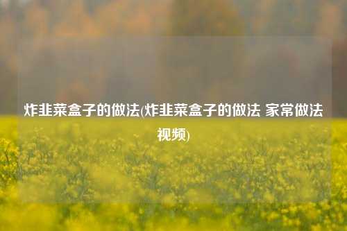 炸韭菜盒子的做法(炸韭菜盒子的做法 家常做法视频)