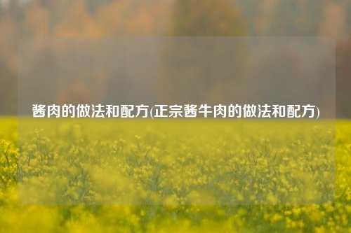 酱肉的做法和配方(正宗酱牛肉的做法和配方)